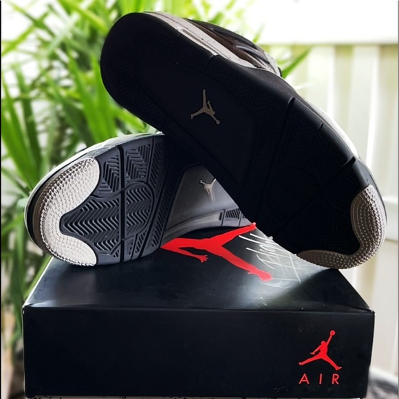 AIR JORDAN 4 Retro LS Oreo Black Grey Sz 10 - Picture 4 of 14